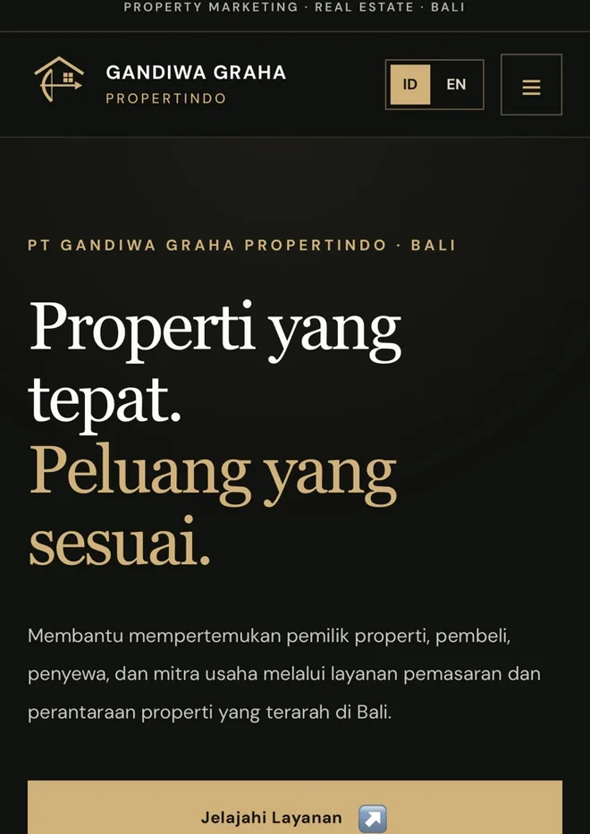 Tangkapan layar asli versi ponsel: Gandiwa Graha Propertindo