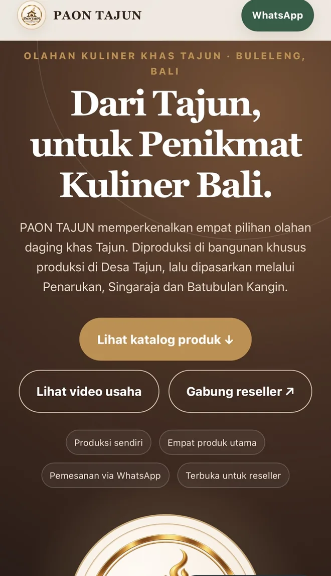 Tangkapan layar asli PAON TAJUN